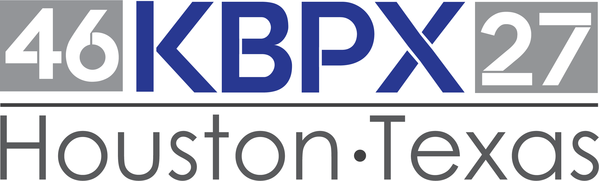 Official KBPX 46 and 27 Houston Texas logo.